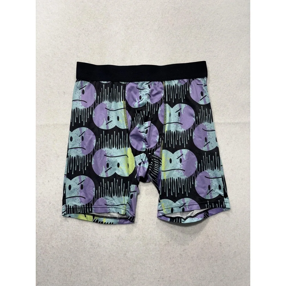 Rue21 Boxer Briefs Mens Medium Multicolor Drip Smiley Face Graphic Print Stretch
